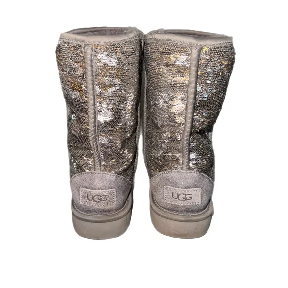 UGG Women's Sequin Silver and Gold Boots - Picture 2 of 3